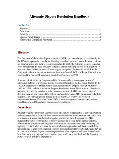 ADR Handbook | PDF | Alternative Dispute Resolution | Resolution (Debate)