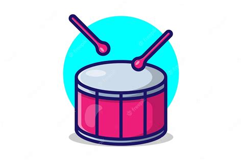 Premium Vector | Drum snare with sticks music cartoon vector icon illustration white background