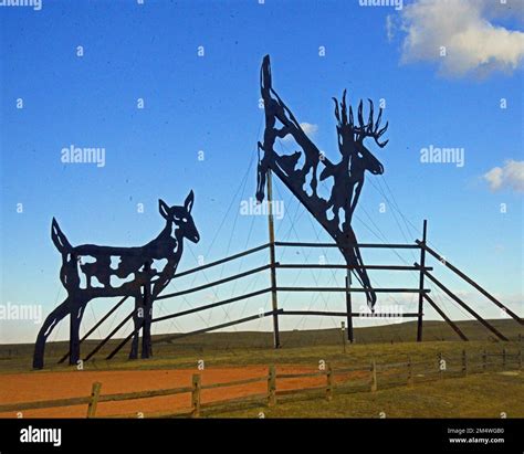 Enchanted Highway Sculptures in Regent North Dakota Stock Photo - Alamy