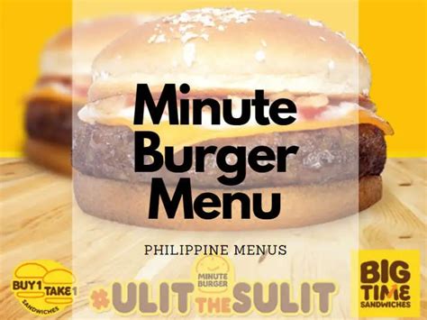 Minute Burger Menu Philippines (2024) — Philippine Menus