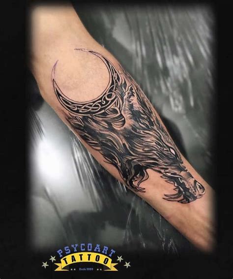 Top 55 Norse Wolf Tattoo Ideas - [2020 Inspiration Guide] Half Sleeve Tattoos Sketches, Cool ...