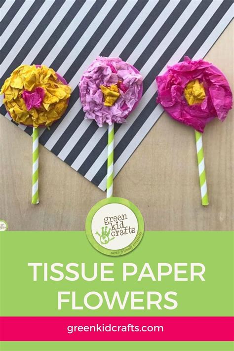 Tissue Paper Flowers Craft for Kids - Green Kid Crafts