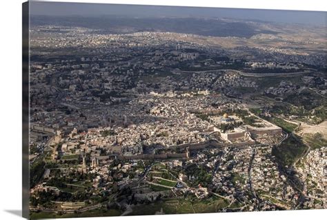 The Temple Mount And The Old City, Jerusalem, Israel - Aerial ...