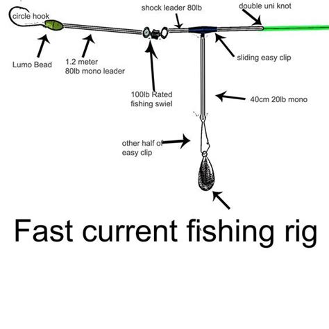 fast current fishing rig diagram , western port rig, gummy shark rig, fast current rig for ...