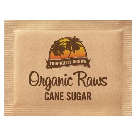 Organic Raw Cane Sugar Packets, Box Of 200 Packets