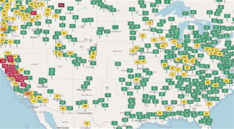 California Air Quality Index Map – Map Of Usa District - Aqi Map California | Free Printable Maps