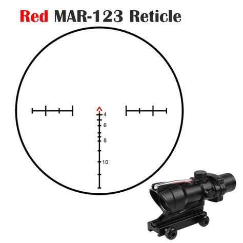 Tactical ACOG 4X32 Red/Green Crosshair Illuminated Optic Fiber Rifle Scope Sight - Verlovingsringen