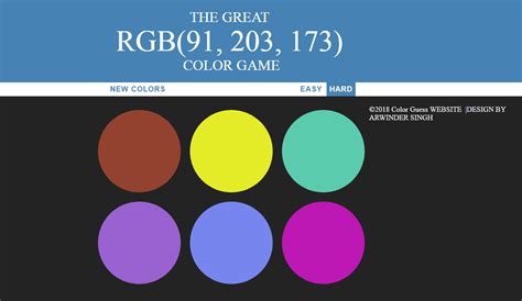 GitHub - arwinder1715/Color-Guess-Game: Built an elegant Color guess game using random RGB color ...