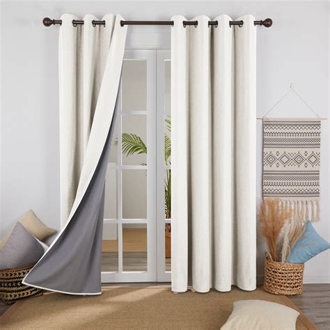 Deconovo Total Blackout Curtains Pair 63 inch Length Thermal Insulated ...