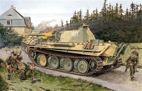 1945 Panther Ausf G Late - Ron Volstad Ww2 German, German Army, Art Tanks, Panther Tank ...