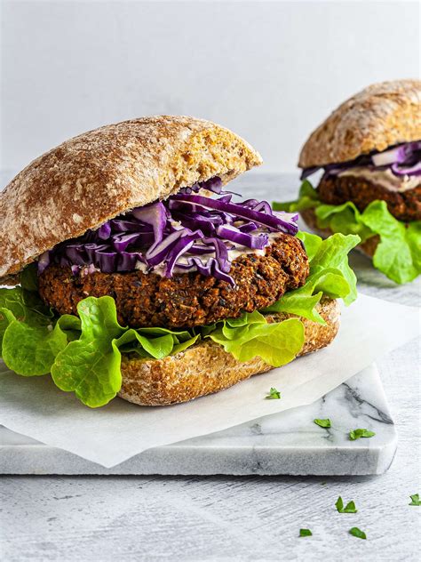 Spicy Vegan Lentil Burger Recipe | Foodaciously