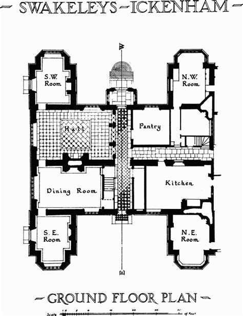 Plate 4: Ground plan | English country house plans, British house plans, Country house plans