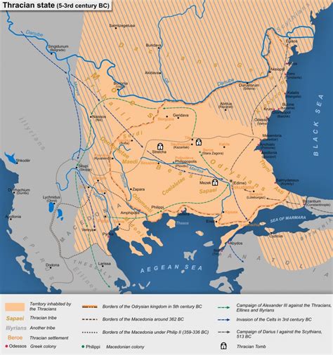 Maps of the Ancient World - Ancient Thrace/Map - Thracian State 5th ...