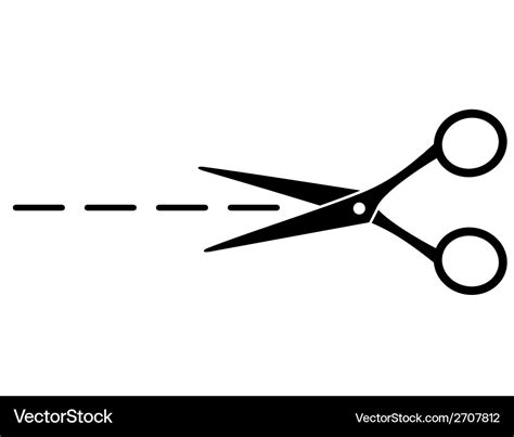 Cut line with scissors Royalty Free Vector Image