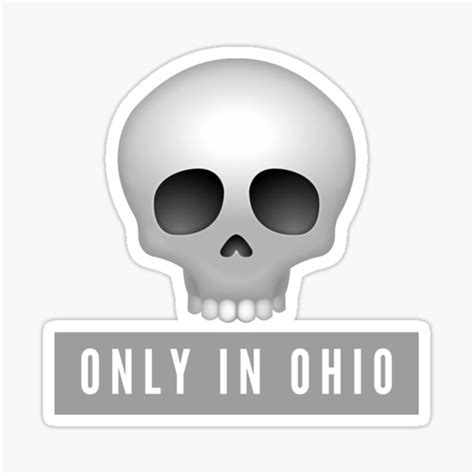 "Only in Ohio Meme Skull" Sticker for Sale by Qkibrat | Redbubble