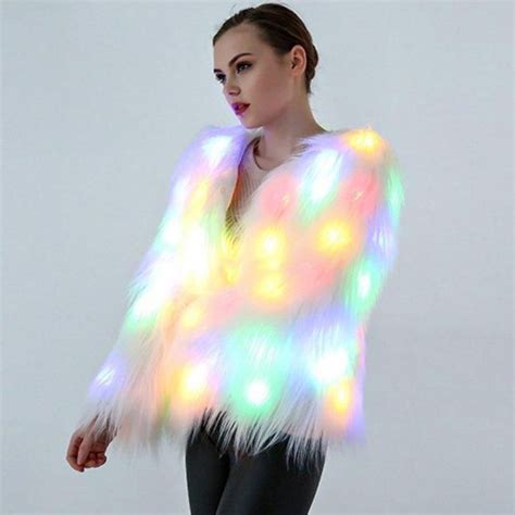 Faux Fur Coat Led Lights Outwear | Faux fur coat, Girls faux fur coat ...