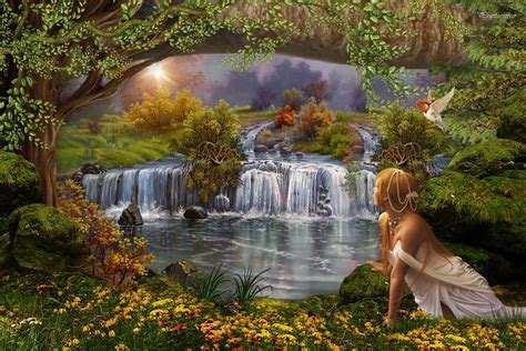 Fairy Garden Desktop Wallpaper - WallpaperSafari | Forest fairy, Autumn garden, Forest wallpaper