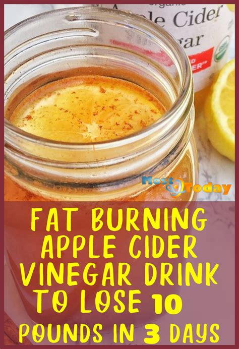 Fat Burning Apple Cider Vinegar Drink To Lose 10 Pounds In 3 Days