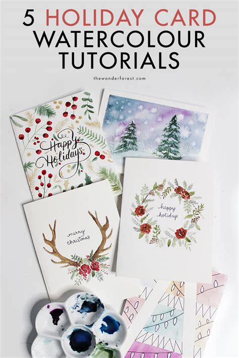 5 DIY Holiday Card Watercolour Tutorials - Wonder Forest