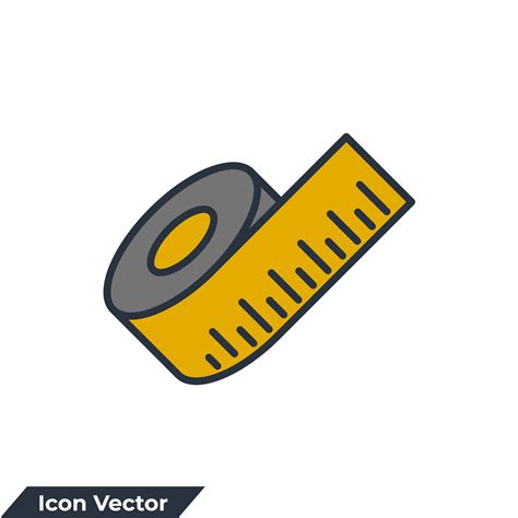 tape measure icon logo vector illustration. measure tape symbol template for graphic and web ...