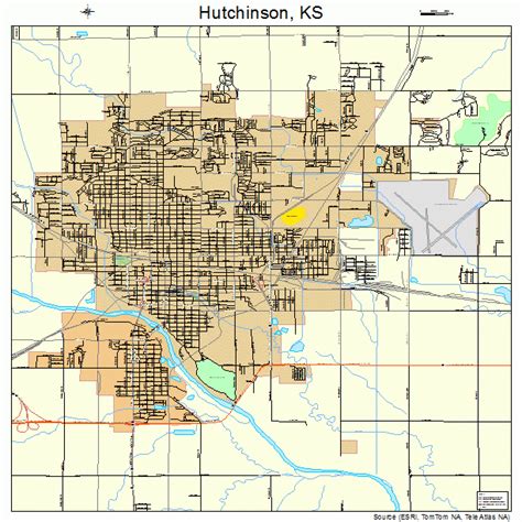 Hutchinson Kansas Street Map 2033625