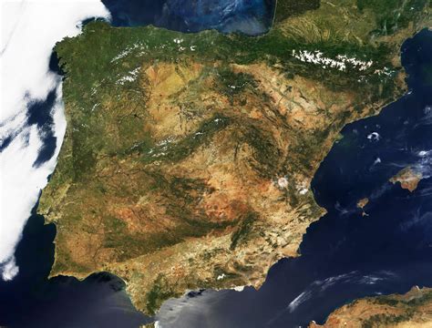 Mapa satelital de España - Mapa de España