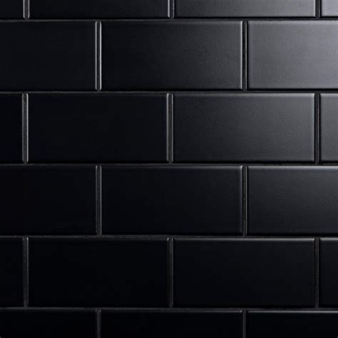 Merola Tile Crown Heights 3 in. x 6 in. Matte Black Ceramic Wall Tile (6.03 sq. ft. /Case ...