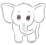 Dibujos Para Pintar De Elefante Bebe | Dibujos Para Colorear