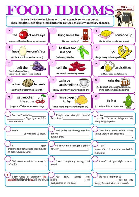 Idioms For Kids Worksheets