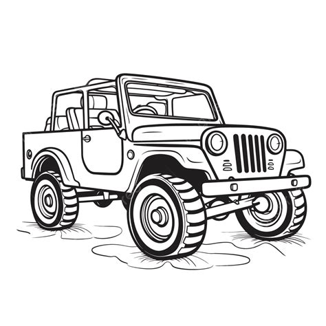 Jeep Coloring Pages For Kids Outline Sketch Drawing Vector, Wing ...