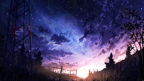Sunset Starry Stars Night Sky 4K #6260f Wallpaper PC Desktop