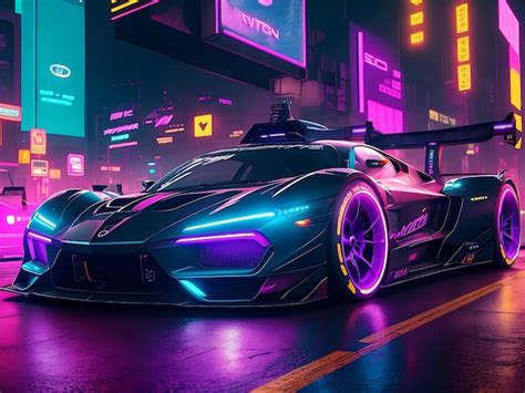 Premium Photo | Cyberpunk style black car on street of city of future ...