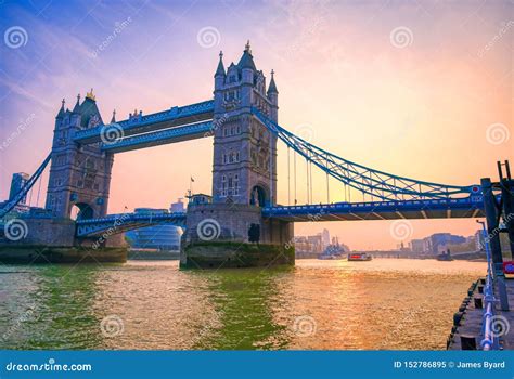 Tower Bridge Across the River Thames in London Stock Image - Image of ...