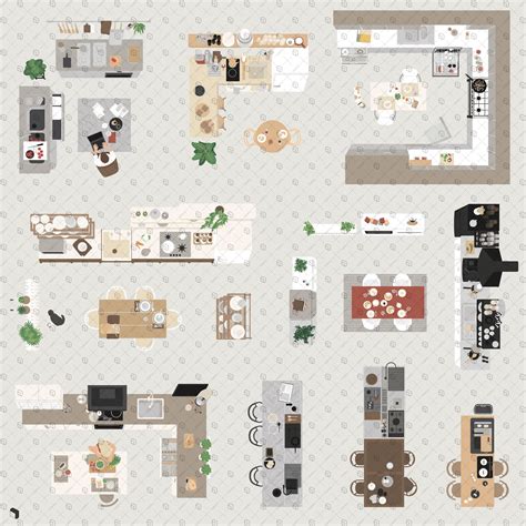 Flat Vector Kitchen Furniture Top View – Toffu Co