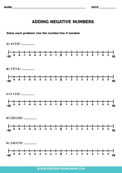 Inequalities On A Number Line Worksheet