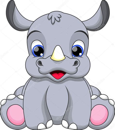 Cute baby rhino cartoon Stock Vector Image by ©irwanjos2 #38693463