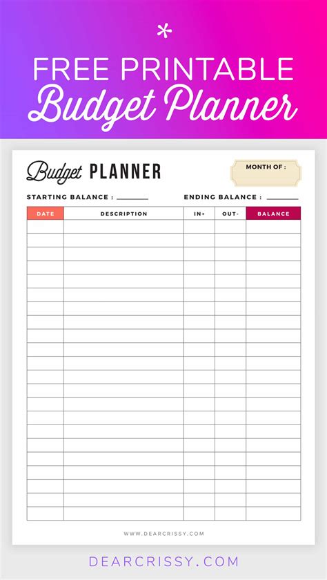 Monthly Budget Planner Printable | Template Business PSD, Excel, Word, PDF