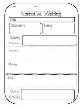 Narrative Writing Graphic Organizer by First Grade Essentials | TPT