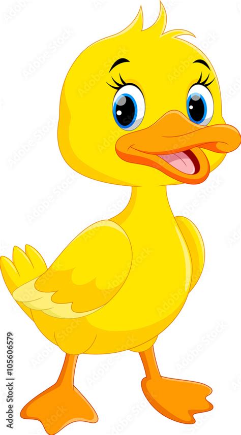 Cute duck cartoon isolated on white background Stock Vector | Adobe Stock