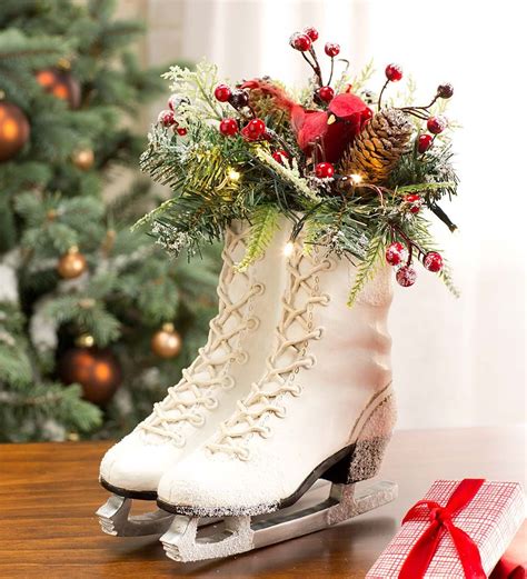 Lighted Ice Skate Holiday Décor | Indoor Holiday Decorations ...