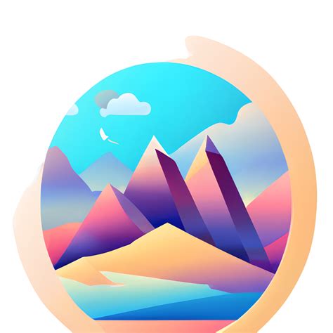 mountain landscape gradient badge 22727001 PNG