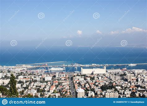 Beautiful Haifa Port View from the Top Stock Image - Image of features ...