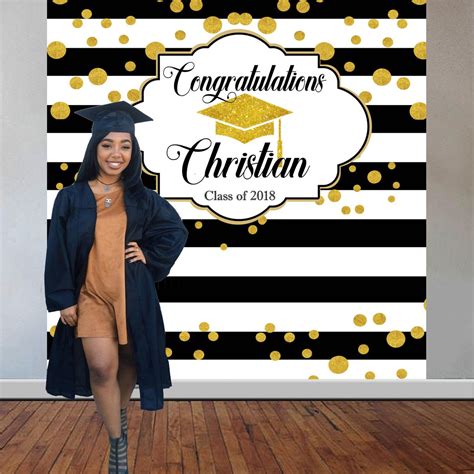 Graduation Backdrop - Personalized - Step & Repeat - Designed, Printed ...