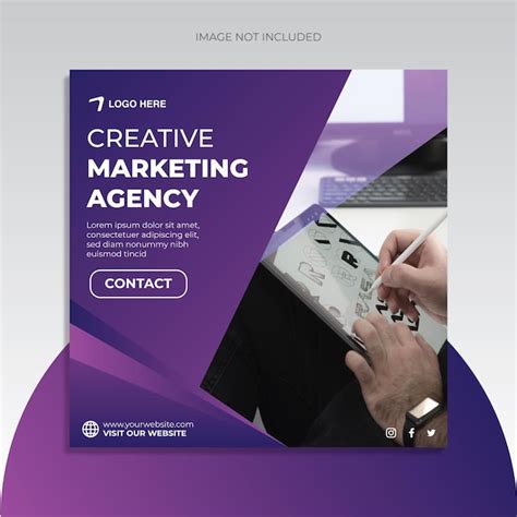 Premium Vector | A purple and purple ad for creative marketing agency.