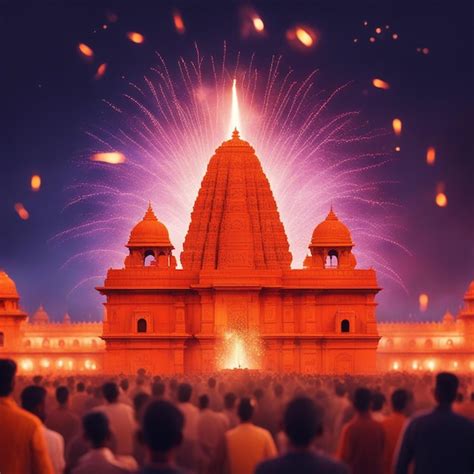 Premium AI Image | Dipawali in Ayodhya ram mandir Dipawali celebration ...