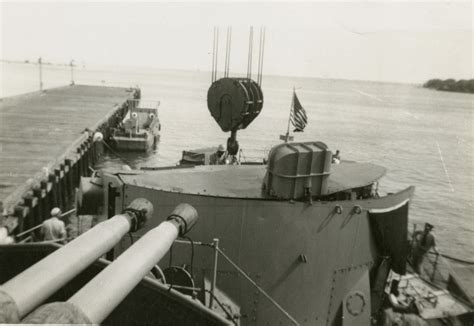 View looking aft on an Allen M. Sumner or Gearing-class destroyer ...