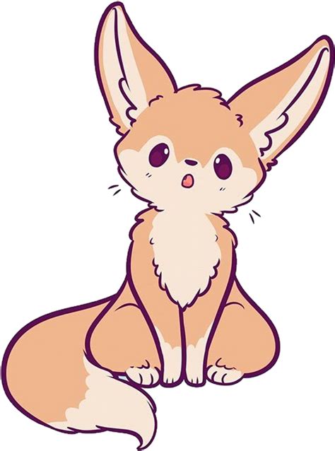 Fennecfox Sticker - Drawing Chibi Fennec Fox Clipart - Full Size ...