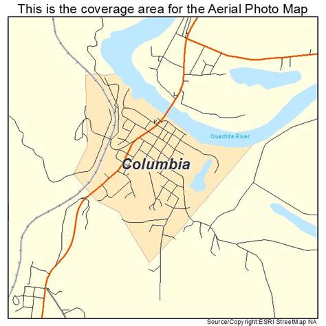 Aerial Photography Map of Columbia, LA Louisiana