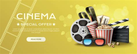 Cinema Realistic Banner 24774428 Vector Art at Vecteezy