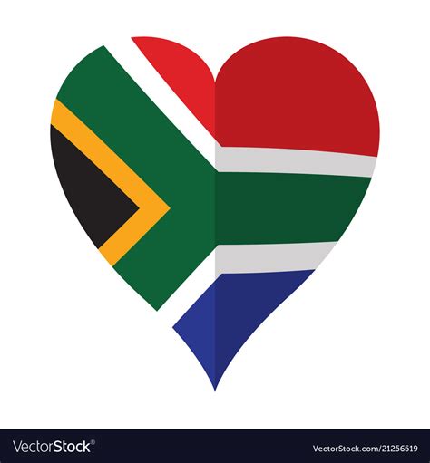 Isolated flag of south africa on a heart shape Vector Image